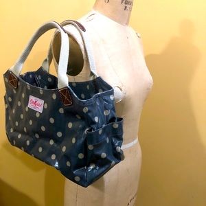 Cath Kidston Day Bag Polka Dot Grey/Blue Oilcloth